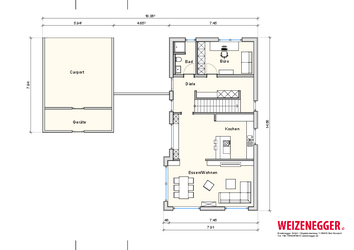 WEIZENEGGER Grundriss Einfamilienhaus Ochsenhausen Erdgeschoss