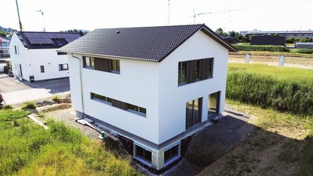 Baustellenbild Haus Familie Roggors Seitenansicht