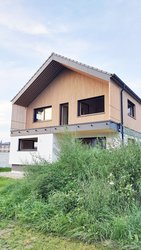 Ansicht Rohbau der Familie Lemke von der Front